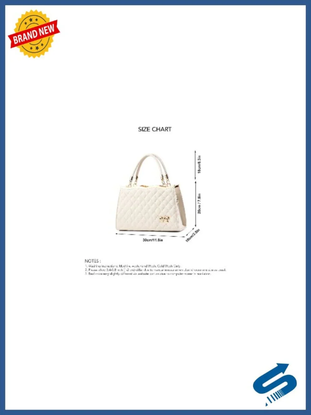 Large PU Embroidered Rhombus Top Handle Satchel Shoulder Bag